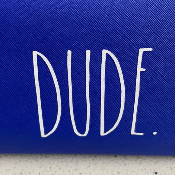 RAE DUNN DUDE BLUE DUAL SIDED TOILETRY POUCH BAG - Picture 2 of 10